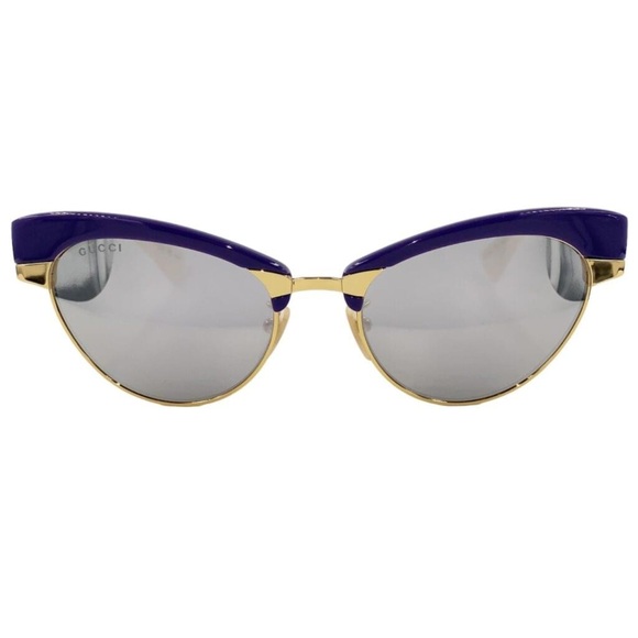 GUCCI GG1131S Interchangeable Cat-Eye Sunglass Gold Metal Frame 3 Clip-On Pieces - Picture 4 of 16